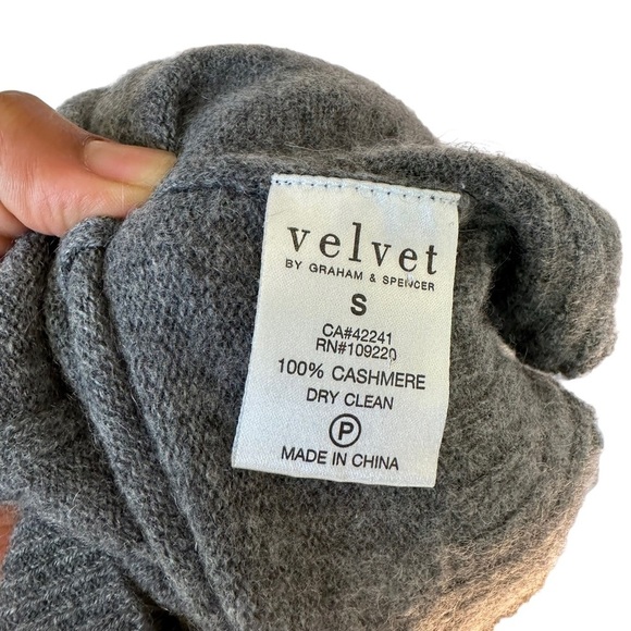 Velvet Womens 100%‎ Cashmere Draping Grey Turtleneck Knitted Sweater Size S - Picture 5 of 8